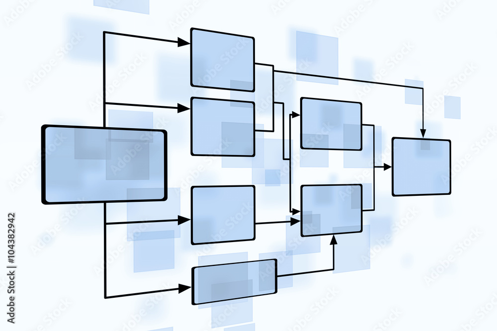 Business Blue Flow Chart Stock Illustration | Adobe Stock
