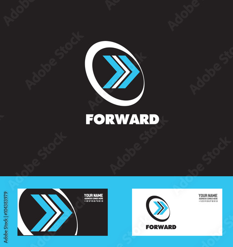 Moving forward arrow logo icon