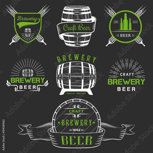 Vintage Craft Beer Brewery Logo and Badge