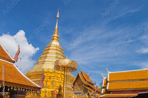 Wat Phra That Doi Suthep or Golden pagoda in Chiangmai, Thailand