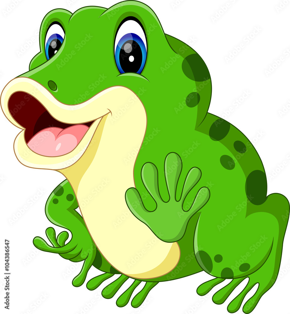 Naklejka premium illustration of Cute frog cartoon
