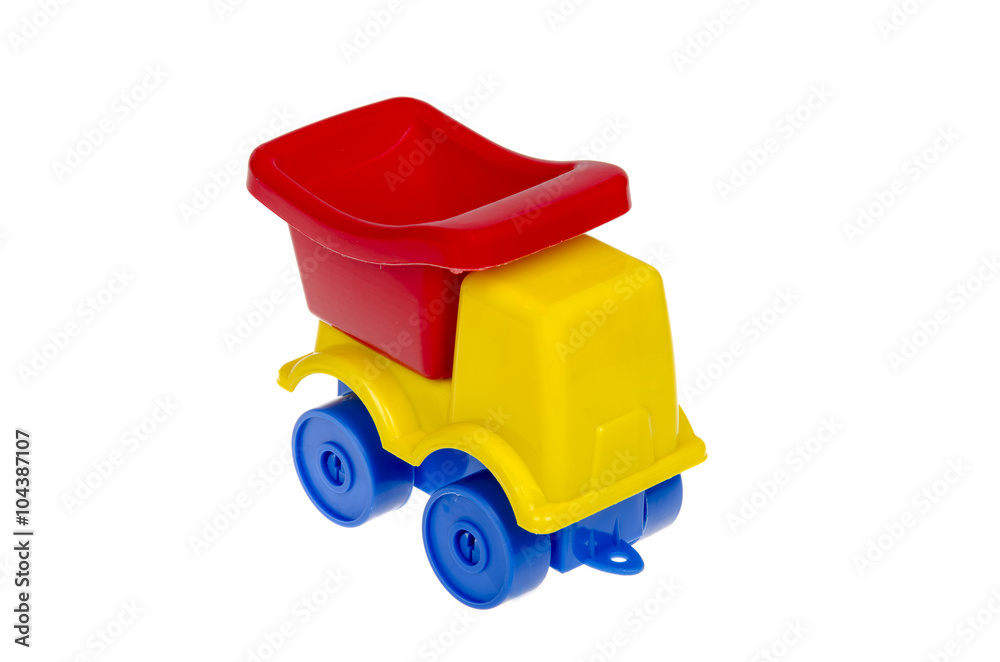 Child toy truck for playing isolated on white Child toy truck for playing isolated on white