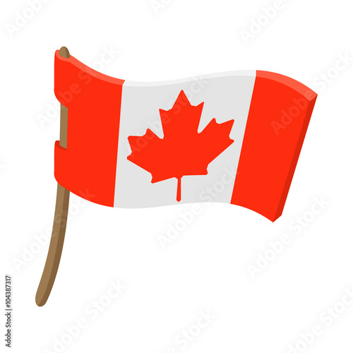 Flag of Canada icon, cartoon style