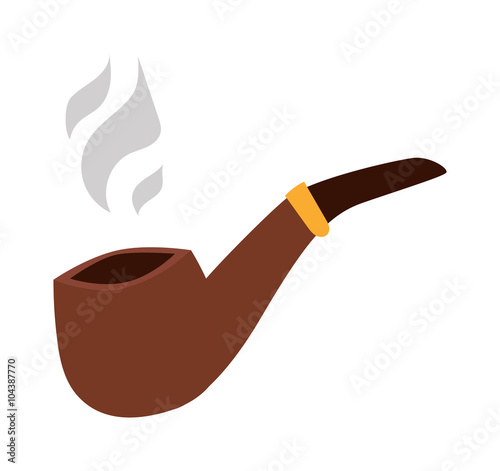 Vector brown smoking pipe.