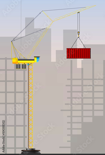 Tower cranes for industrial use / Tower crane building a high-rise buildings