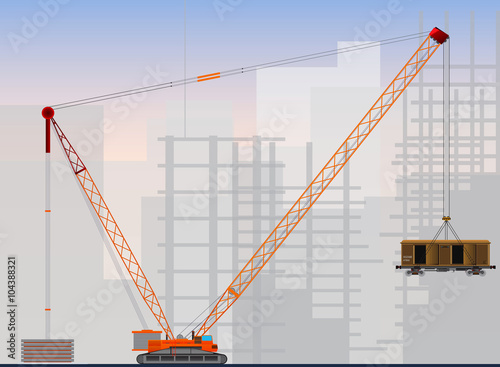 Tower cranes for industrial use / Tower crane building a high-rise buildings