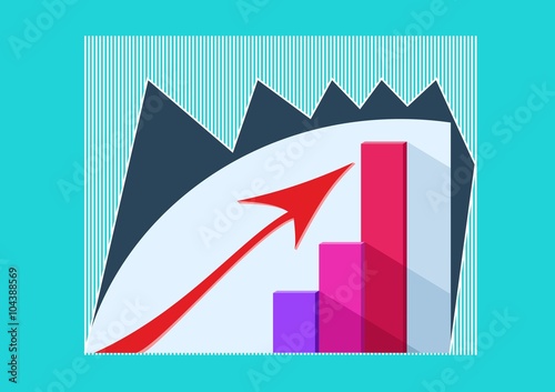 Rising business graph. Business Infographic.