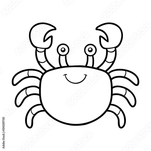 Coloring book, coloring page (crab)