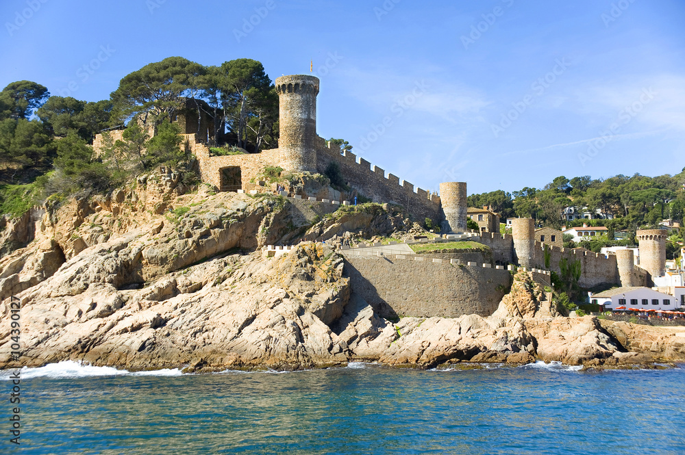 Spain. Tossa de Mar. A view of a fortress