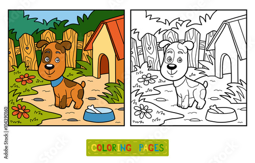 Coloring book (dog and background)