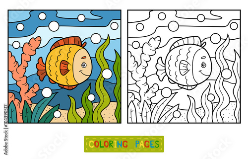 Coloring book (fish and background)