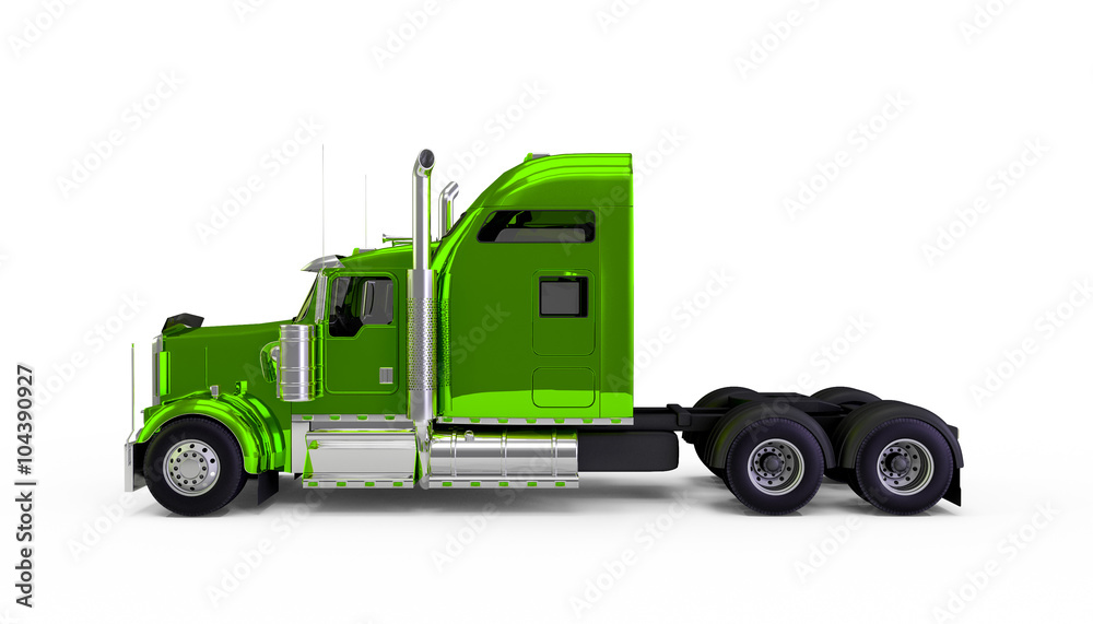 Light green american truck isolated on white background Light green american truck isolated on white background