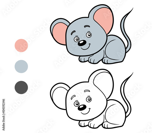 Coloring book, coloring page (mouse)