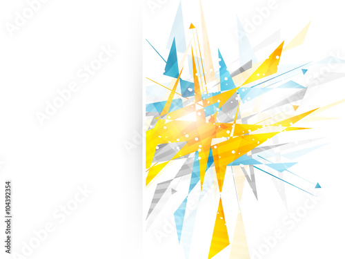 Abstract vector background with irregular polygonal pattern and arrows.