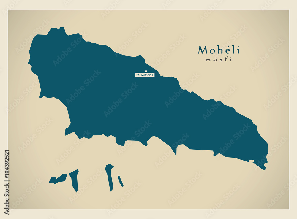 Modern Map - Moheli KM