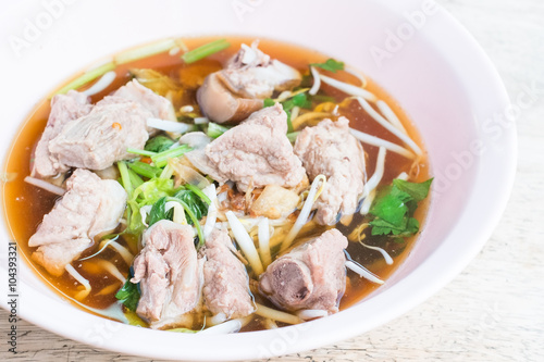 Stewed pork soup with Herb and bean sprout