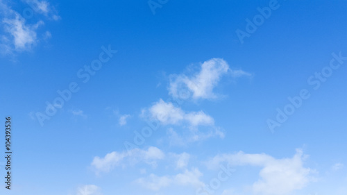 White cloudy and blue background
