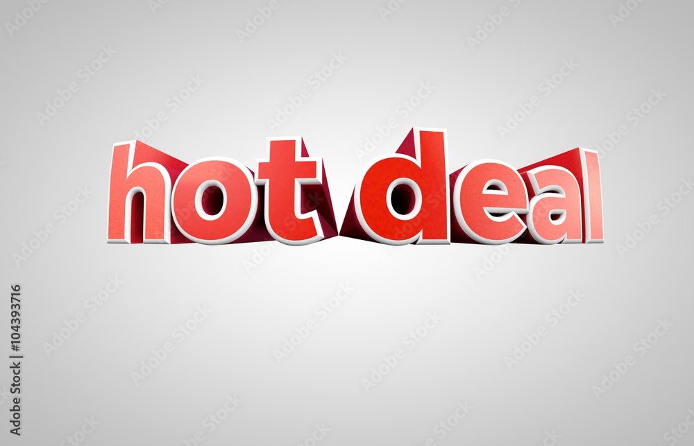 Hot deal (Modern 3D Illustration - Cinematic style with pop up effect) Hot deal (Modern 3D Illustration - Cinematic style with pop up effect)
