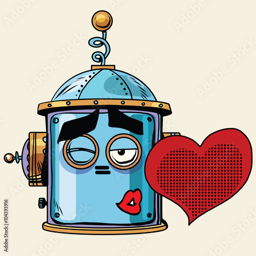 emoticon love kiss emoji robot head smiley emotion