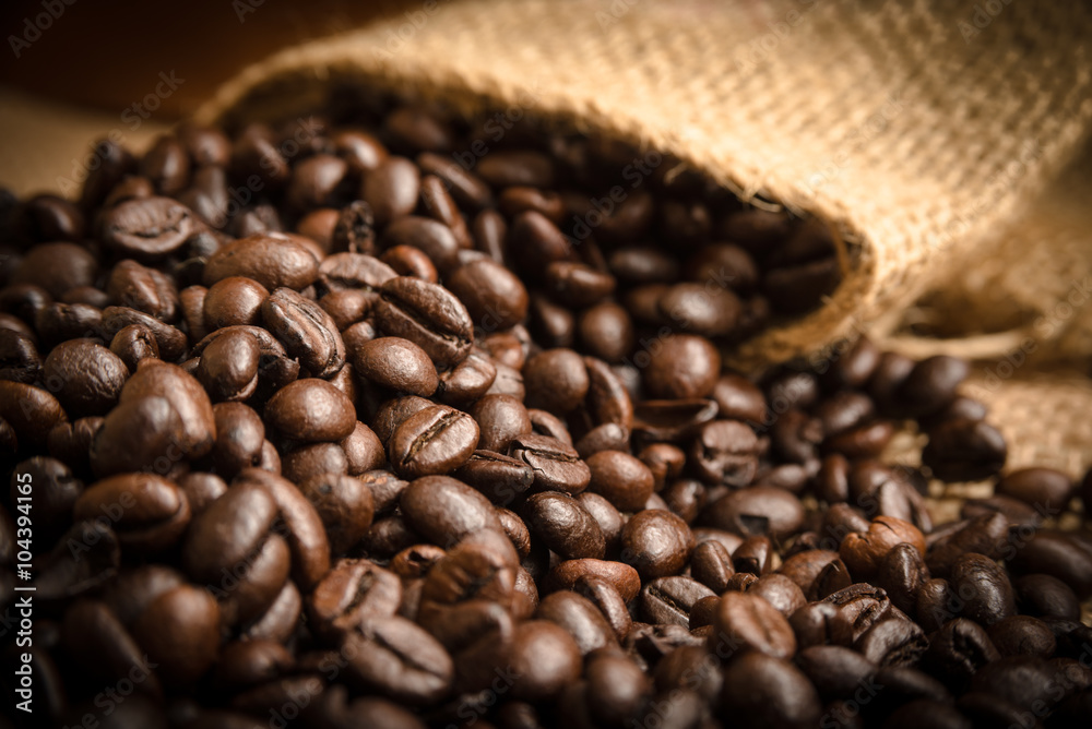 Obraz premium Chicchi di caffè tostato