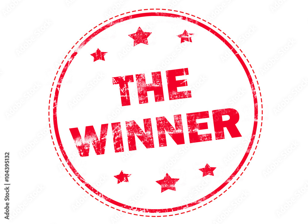 The winner on red grunge rubber stamp The winner on red grunge rubber stamp