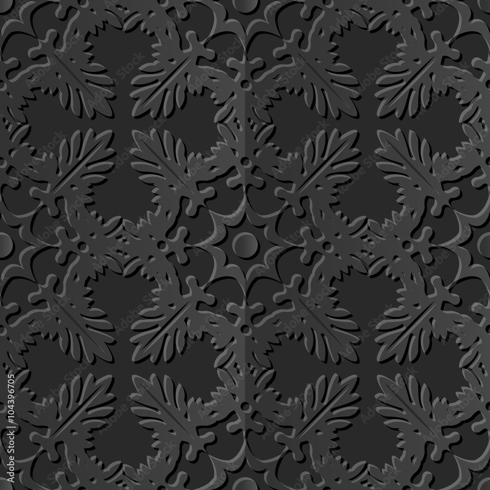 Seamless 3D elegant dark paper art pattern 220 Cross Leaf Kaleidoscope
Seamless 3D elegant dark paper art pattern 220 Cross Leaf Kaleidoscope