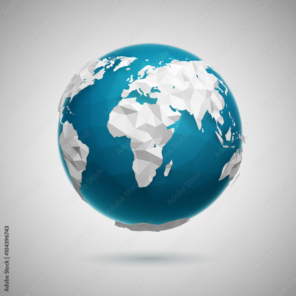 Fototapeta premium Vector Polygonal Globe Icon 