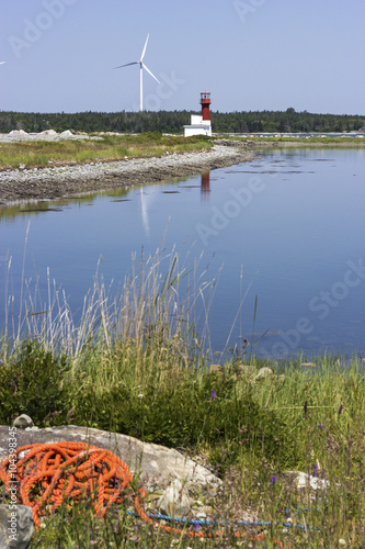 Pubnico Harbour Lighthouse in Nova Scotia in Canada