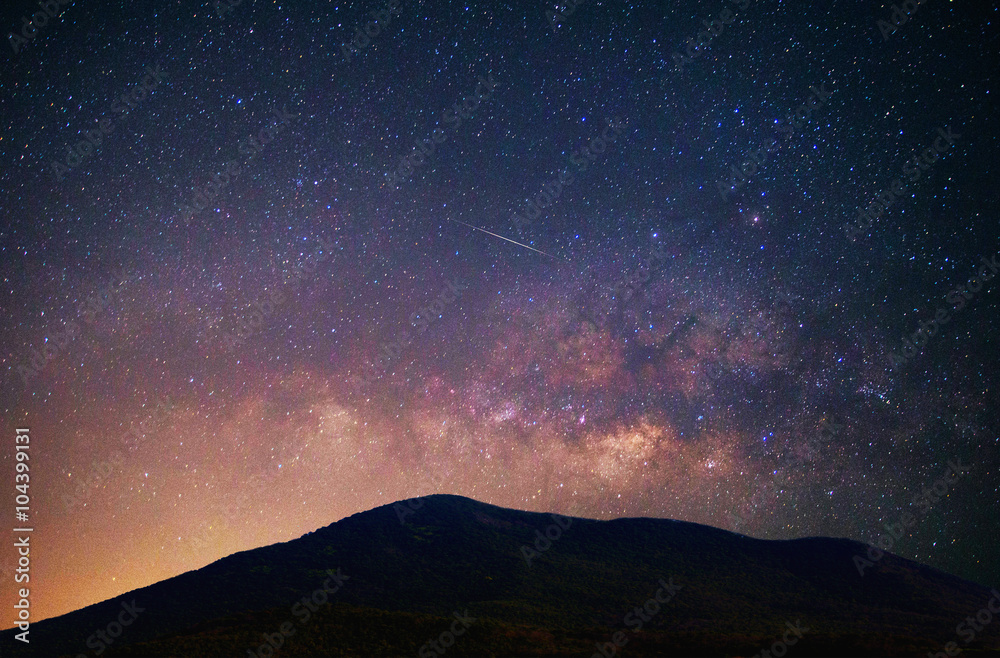 Landscape mountain with Milky Way galaxy Universe Landscape mountain with Milky Way galaxy Universe