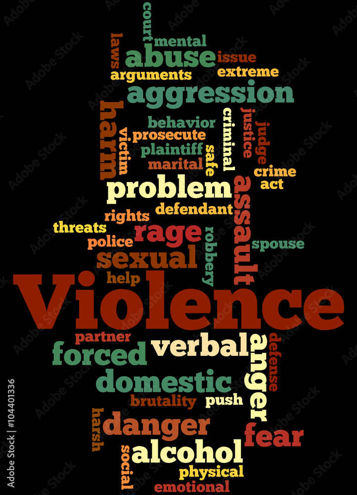 Violence, word cloud concept 4 Violence, word cloud concept 4