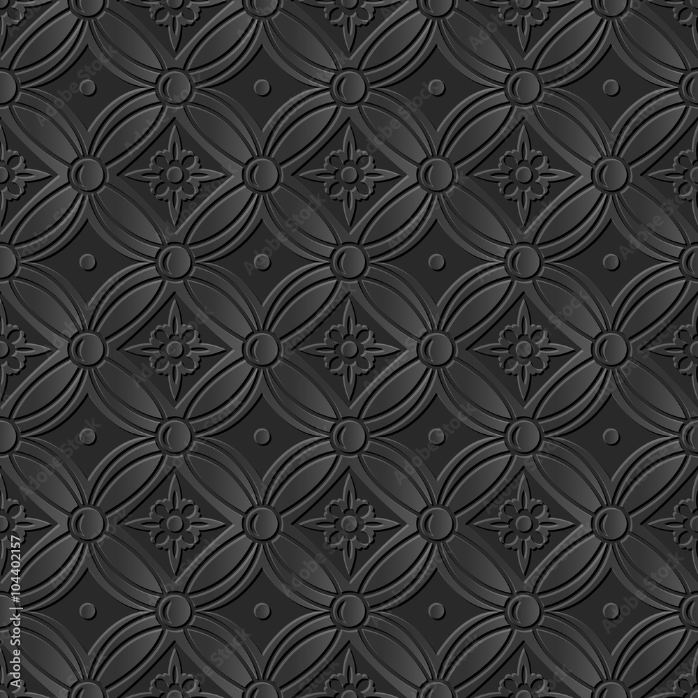 Seamless 3D elegant dark paper art pattern 227 Vintage Round Flower
Seamless 3D elegant dark paper art pattern 227 Vintage Round Flower