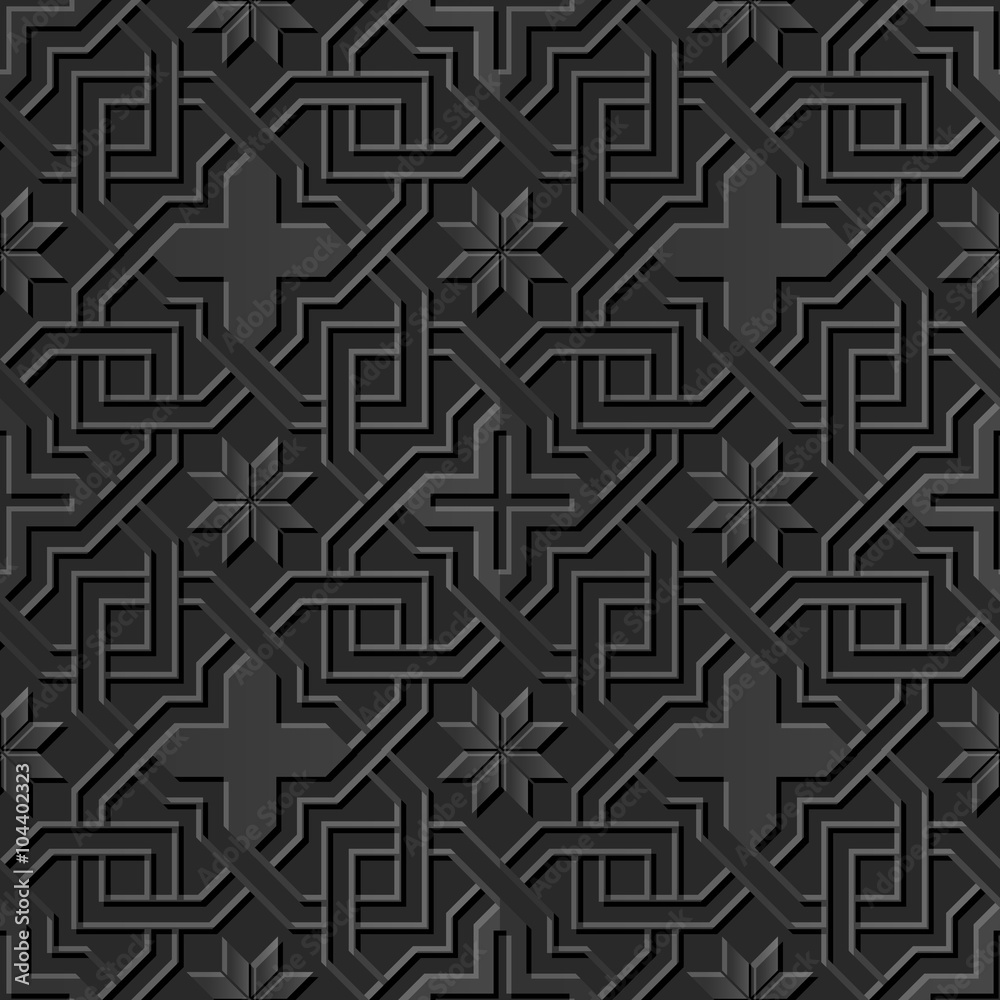Seamless 3D elegant dark paper art pattern 229 Cross Chain Flower
Seamless 3D elegant dark paper art pattern 229 Cross Chain Flower