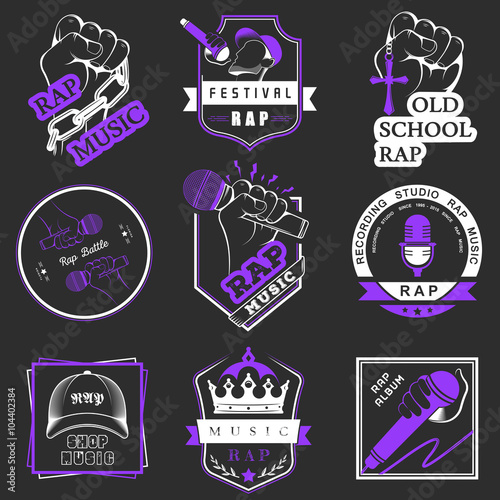 Set logos and Badges Rap Music