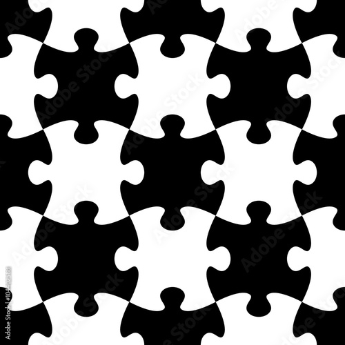 Jigsaw puzzle seamless pattern