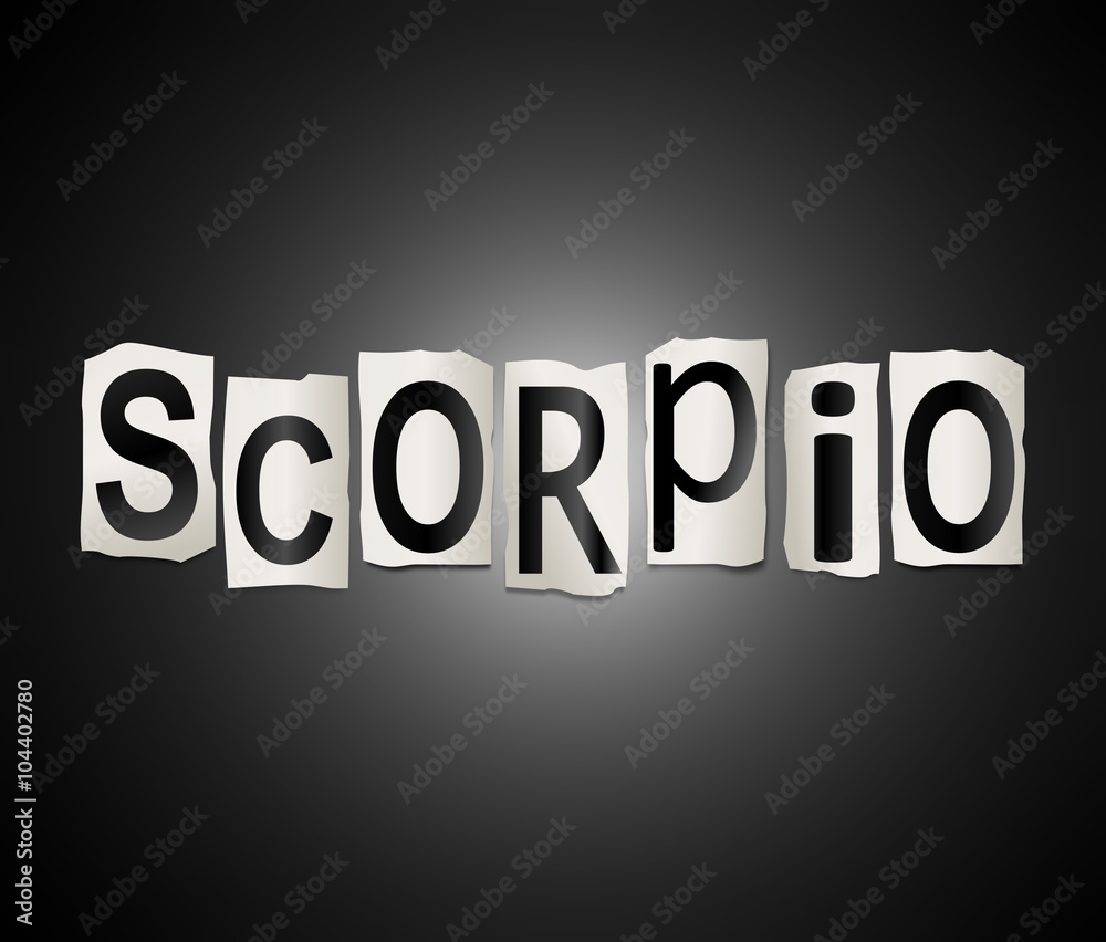 Scorpio word concept.