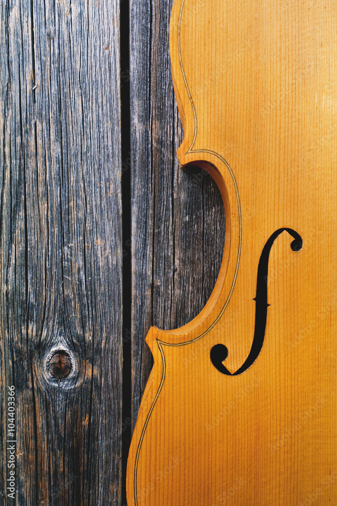 Violin on the wooden background