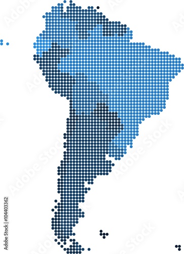 Circle shape South America map on white background. Vector illustration.