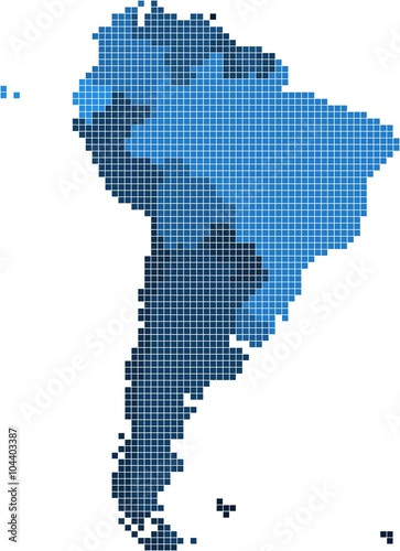 Square shape South America map on white background. Vector illustration.