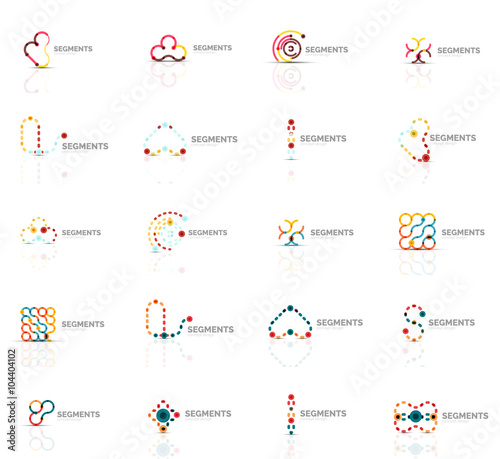 Outline swirl and circle minimal abstract geometric logo set