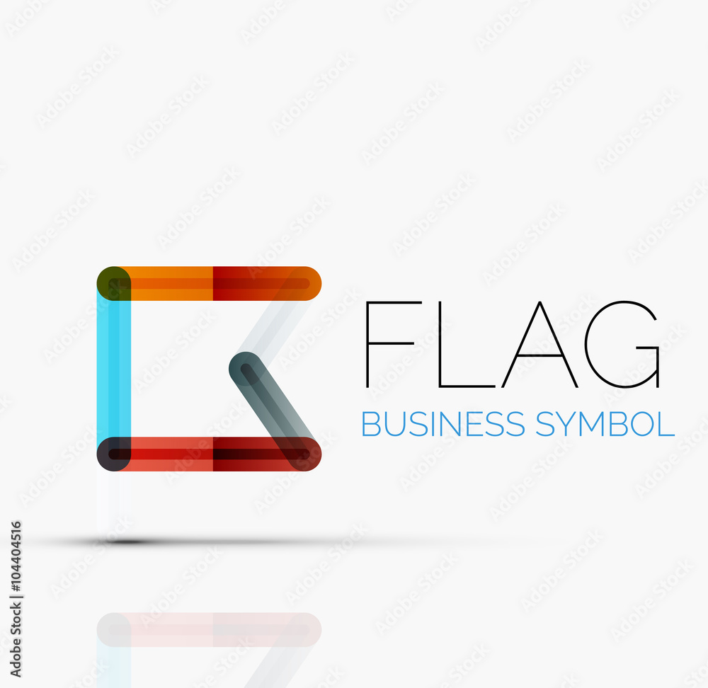 Logo flag, abstract linear geometric business icon Logo flag, abstract linear geometric business icon