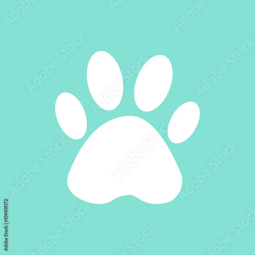Paw  -  vector icon.