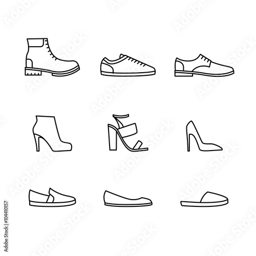Shoes icon set