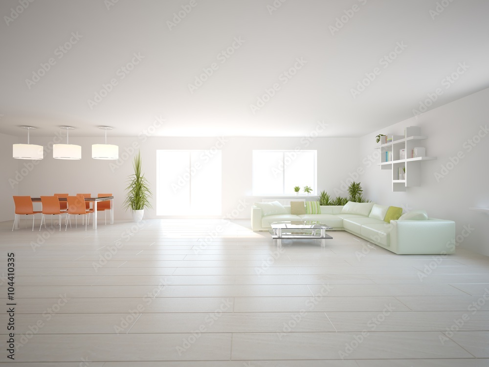 Fototapeta premium white modern interior design