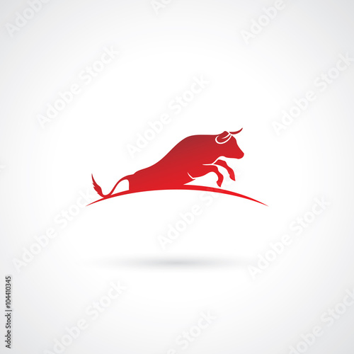 Jumping bull label 
