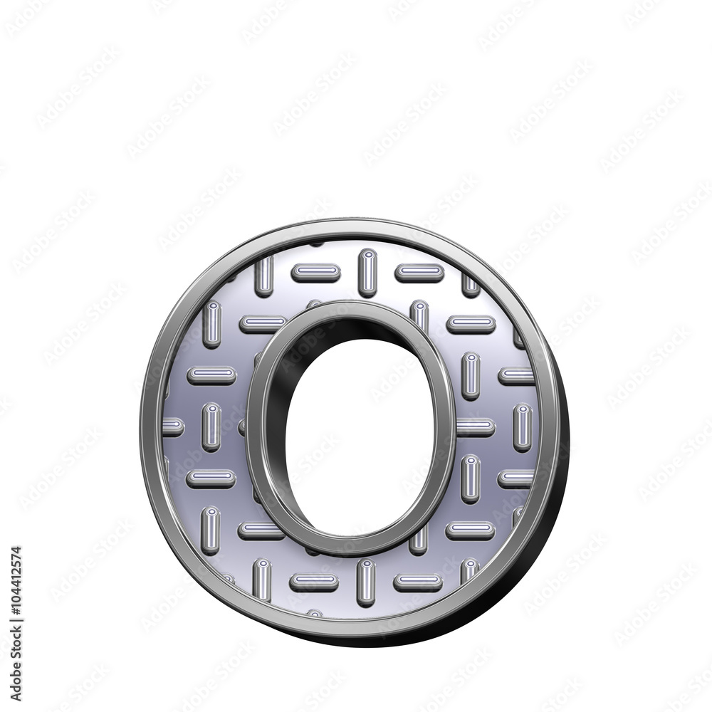 One lower case letter from steel tread plate alphabet set, isolated on white. Computer generated 3D photo rendering. One lower case letter from steel tread plate alphabet set, isolated on white. Computer generated 3D photo rendering.
