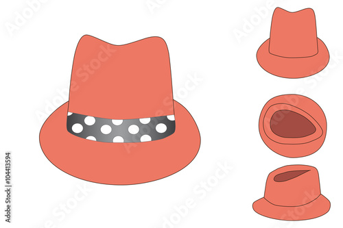 Pink hat with polka dot fillet
