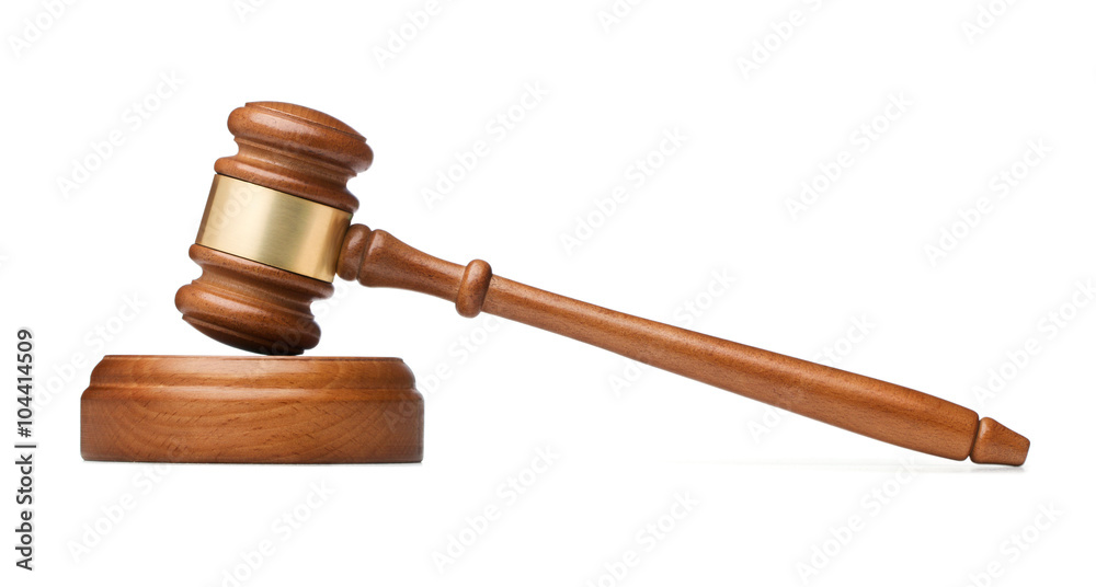 Wooden gavel isolated on white background Wooden gavel isolated on white background