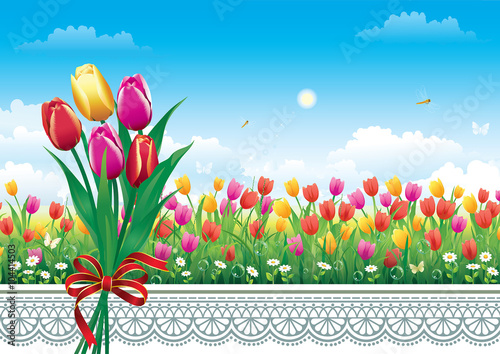 Card with tulips