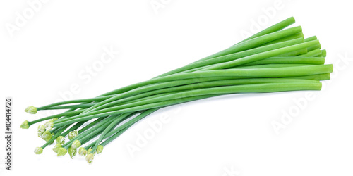 Onion flower on white background