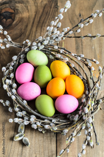 Canvas Print Easter background, selective focus